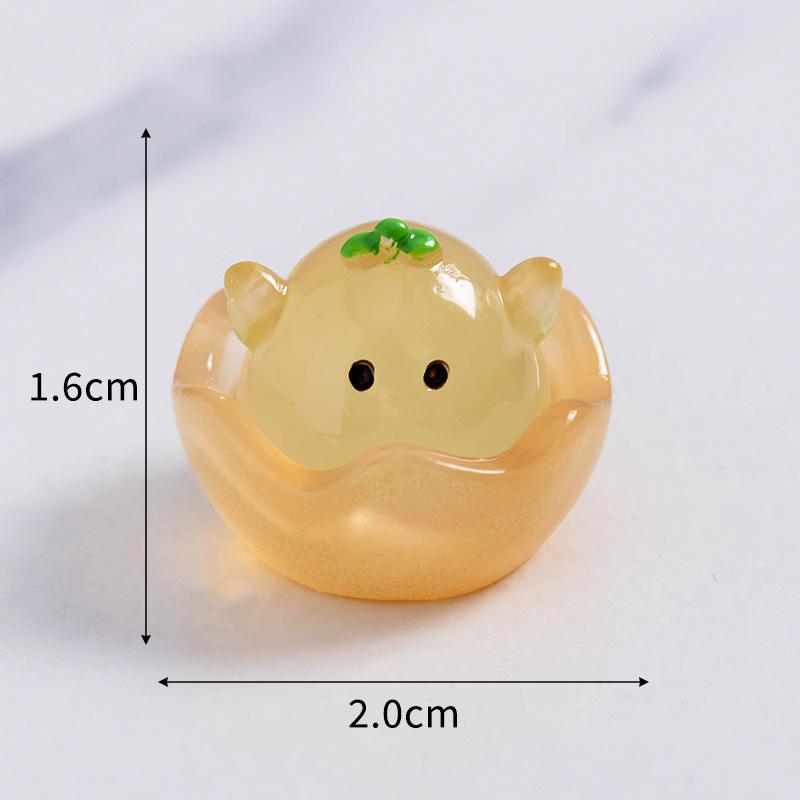 Mikrolandskap Søt Selvlysende Eggeskall Kylling Søt Kylling DIY Smykker Blindpose Tilbehør Skrivebord Bil Dekor