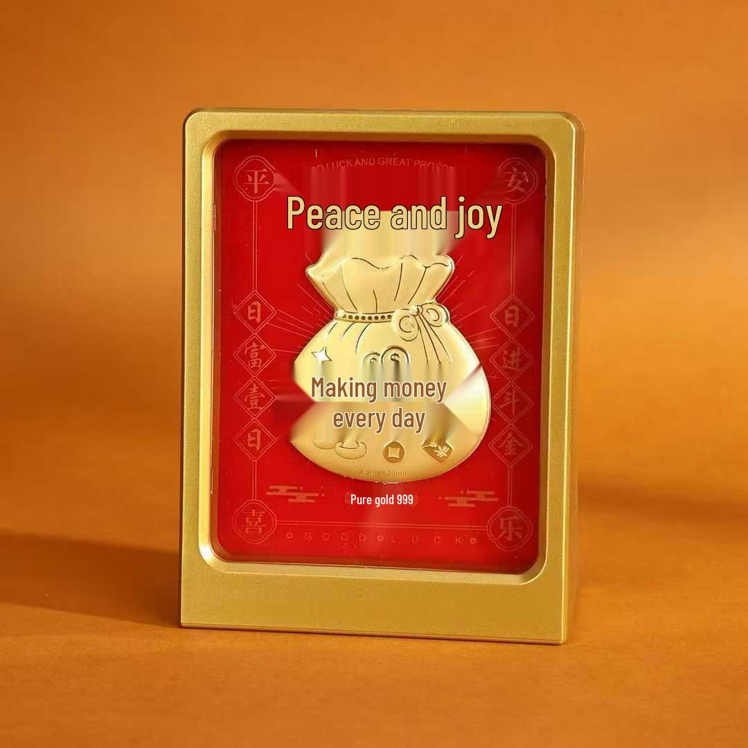 

Tian Guan Ci Fu Pure Gold 999 Photo Frame Ornament Business Gift Set