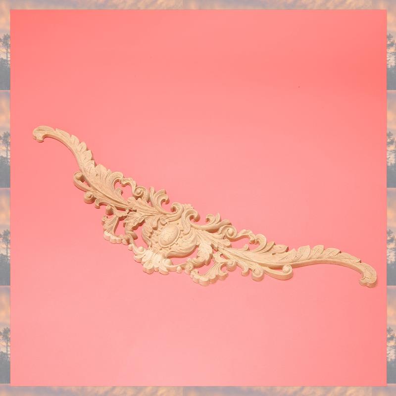 2025 Trend 5X Vintage Rostlina Dřevo Vyřezávaný Rohový Aplikovaný Dekor Zdobit Rám Skříň Krbová Dvířka Nábytek Dekorativní Dřevěné Figurky