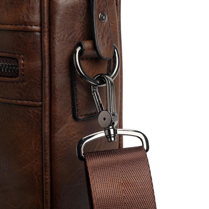 Teczka biznesowa z wieloma zamkami błyskawicznymi o dużej pojemności Torba na laptopa 15,6 cala Męska torba na ramię/przez ramię