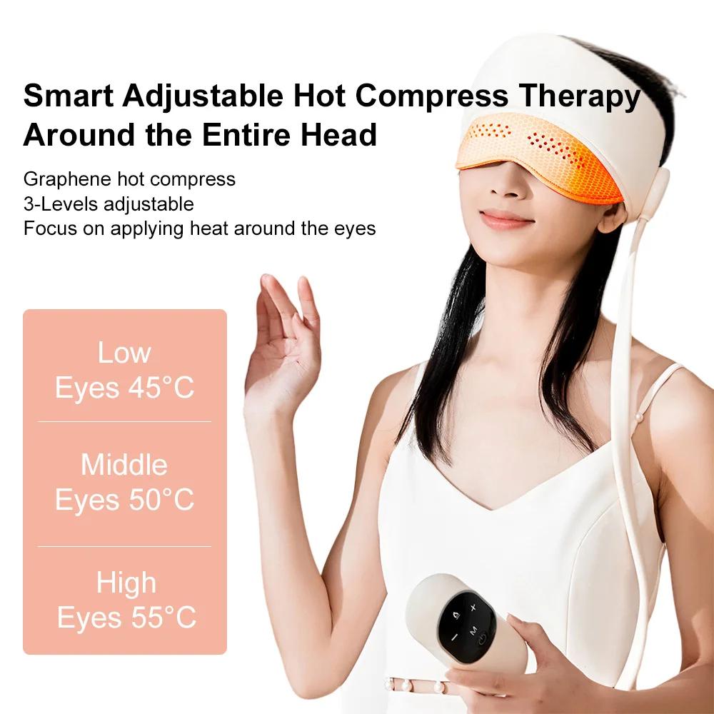 Air Pressure Head Massage Electric Eye Massage Graphene Eyes Airbag Compress Headache Migraine Relax Improve Sleep Stress Relief
