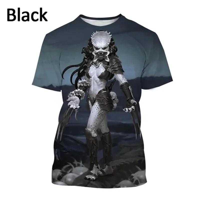 Predator 3d Graphic T-shirt Men's Summer Horror Movie Cool Print T Shirt Fashion Casual Neutral Alien Short Sleeved Harajuku Top