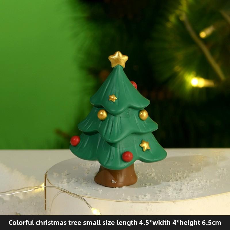 Christmas Small Animal Cute Handmade Ornaments, Santa Claus Snowman, Fox Desktop Resin Ornaments, Handicrafts