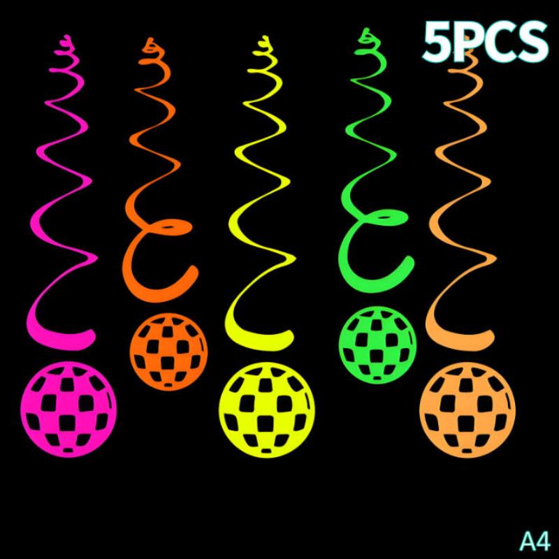 5/10/20 szt. Świecące Wiszące Wirujące Dekoracje na Imprezę Kolorowe Fluorescencyjne Wirujące Serpentyny Neonowe Świecące Wstążki na Imprezę Materiały Imprezowe