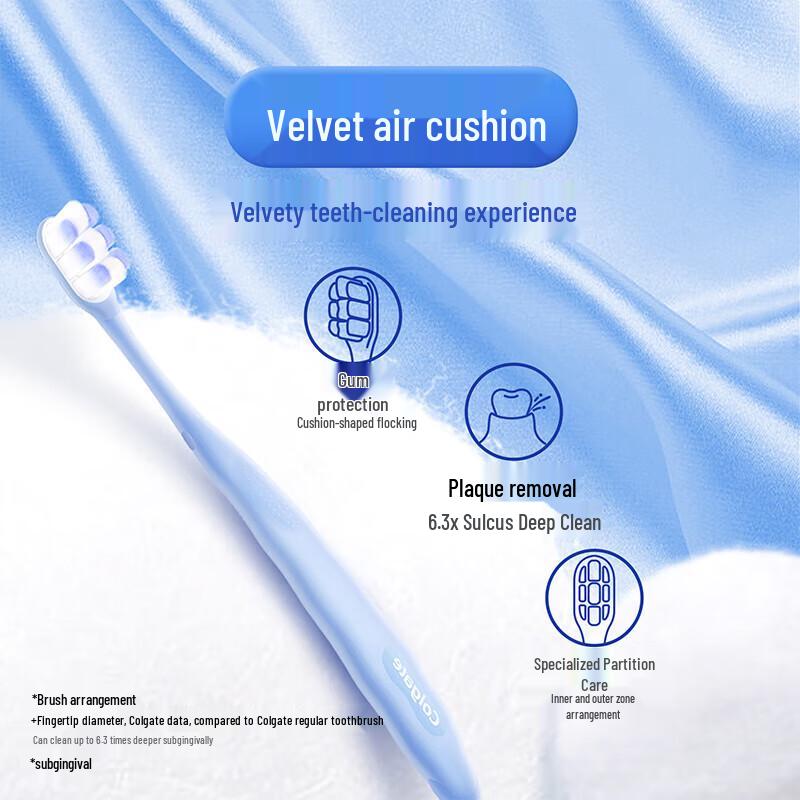 Colgate Velvet Cushion Soft Bristle Toothbrush 2-Pack