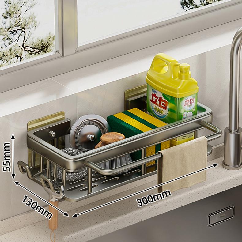 Veggmontert 2-etasjes hylle uten boring Baderomssjampoholder Flytende hylle for veggmontering Hylleoppbevaring Baderom Kjøkken Jernvare Oppbevarer