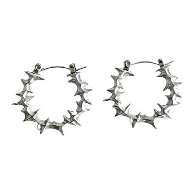 Unconventional Thorn Designed Ear Hoops Metal Comfortable Fit Fashion Jewelry For Stylish Outfits