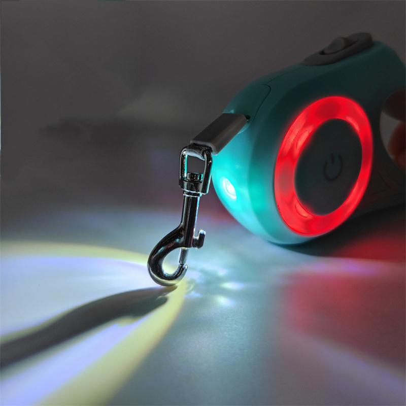 3M Dog Leash Automatic Tow Rope with Flashlight Rgb Light Durable Puppy Collar Extension Walking Running Lead Pet Supplies