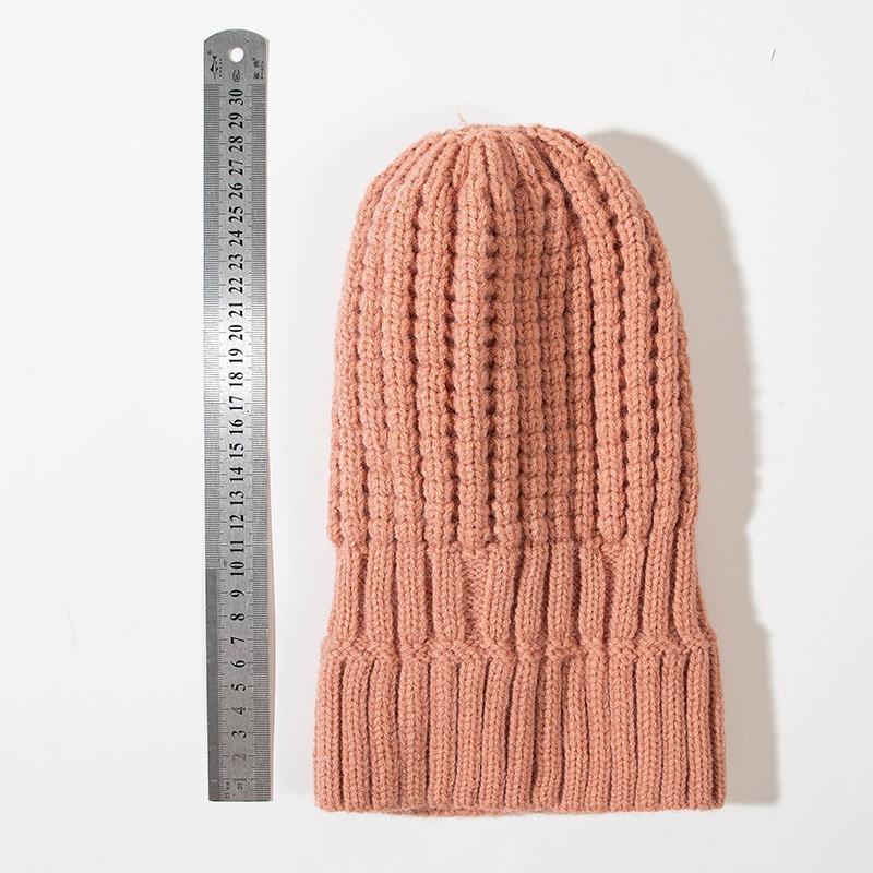 Winter warm knitted hat versatile thick wool twist hat women's ear protection cold solid color hat
