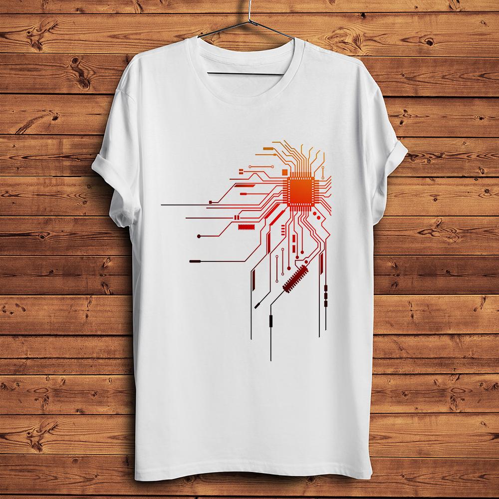 

Electronic Chip CPU HeartCircuit Board Funny Geek T Shirt UnisexCasual Unisex Streetwear Tshirt Nosticker Breathable Print Tee S