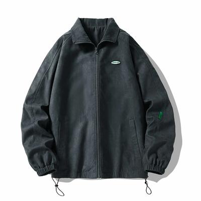 Men's Stand-up Collar Vintage Loose Jacket Pilot Korean Street Trend Clothing Zipper Student Casual Coat