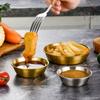 1Pcs 304 Stainless Steel Sauce Dishes Sushi Dipping Seasoning Tray Round Sauce Plate