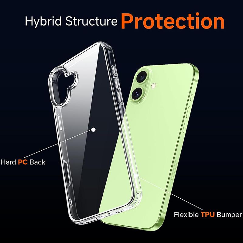 

Shockproof Acrylic Hard Case for iPhone 17 Air Cover Silicone Soft Back Cover for iPhone 17 16 15 14 11 Pro Max Mini Shell iPhone 13 mini