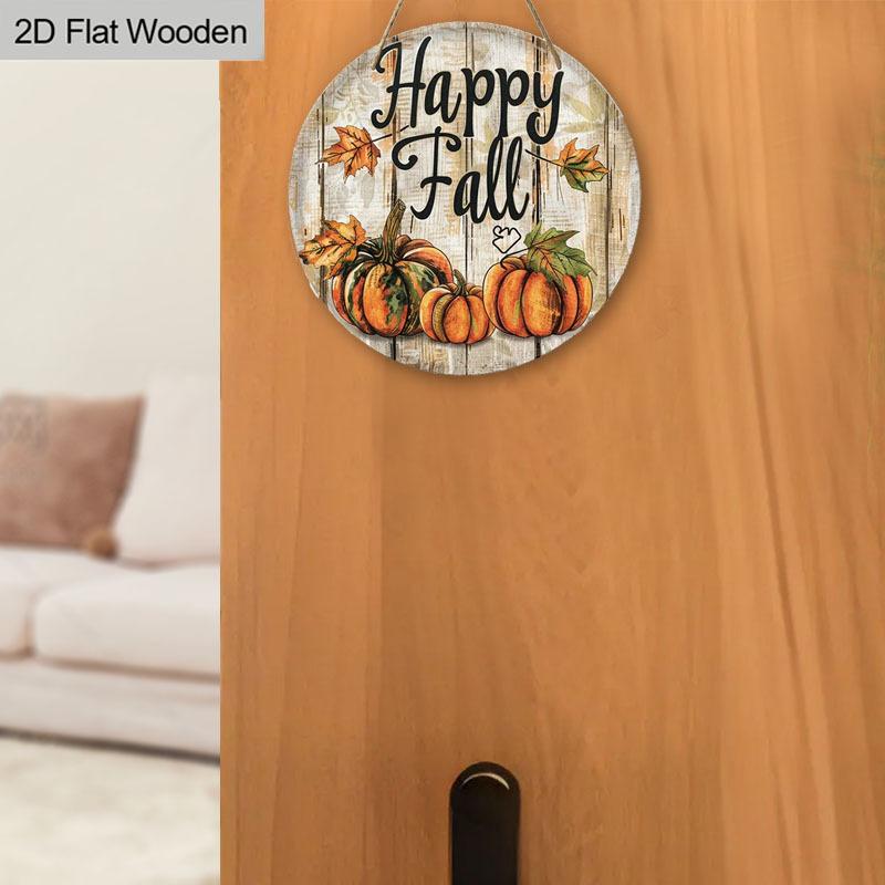 Garden Decorations,autumn Harvest Festival Decorations,wooden Hanging Decorative Signs,"happy Fall" Signs, Pumpkin pattern,2D Flat Products