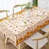 Thanksgiving Tablecloth Plastic Disposable - Fall Rectangular Paper Tables Cloth Cover for Rectangle Oblong Long Table Pumpkin Maple Leaf Decor