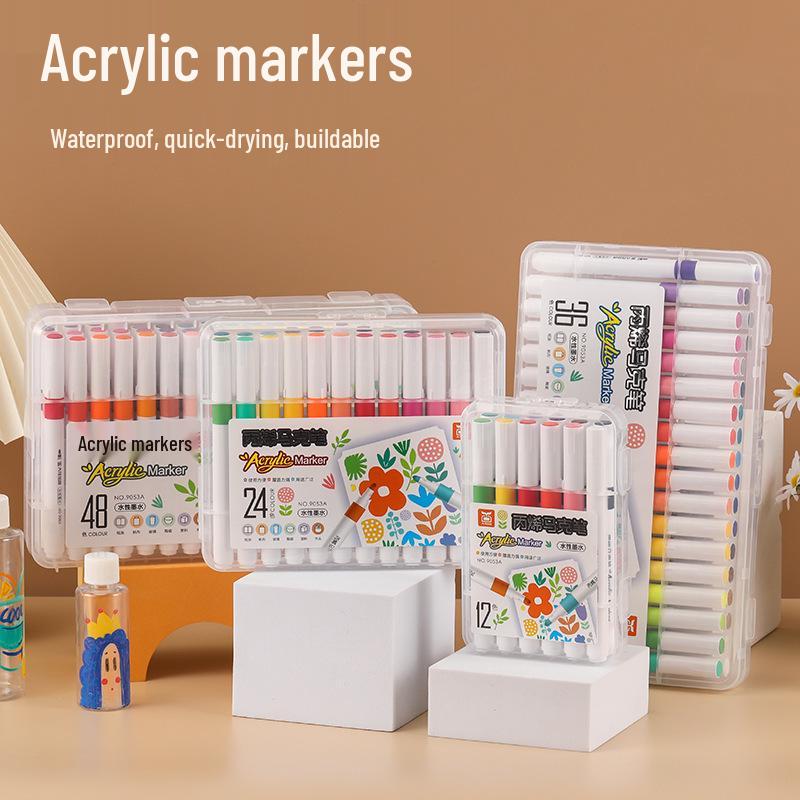 60-Color Set of Waterproof Quick-Drying Acrylic Marker Pens for Kids