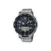 Série Pro Trek PRT Outdoor Bluetooth Impermeável Movimento de Quartzo Pulseira de Liga de Titânio Relógio Masculino Preto PRT-B50T-7