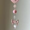 1PCS Pink Coquette Mobile Phone Pendant Beaded Rose Romantic Gift Creative Lolita Mobile Phone Charm