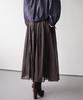 KOOLKITTEN Flare Long Skirt With Shirred Waist Detail (Brown)