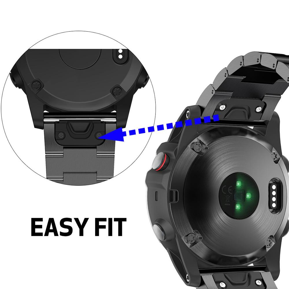 For Garmin Tactix 7 Pro/Fenix 7X/Fenix 6X Pro 3 Beads Titanium Steel Wrist Band 26mm Universal Quick Release Replacement Watch Strap