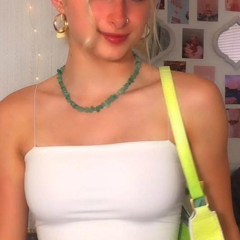 Beaded Choker Necklace Bohemia Colorful Gravel Clavicle Chain Natural Stone Collar Summer Jewelry Gift for Women Girl