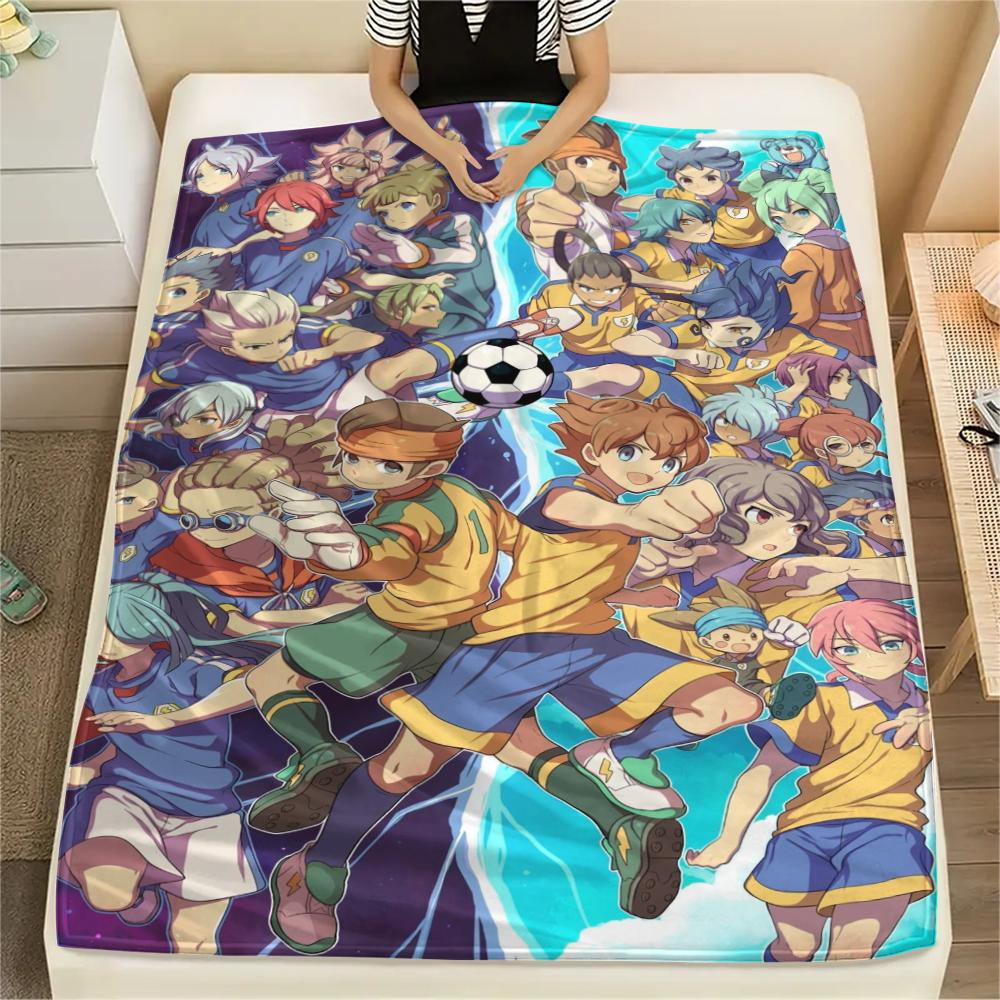 1Pc Inazuma Eleven Soccer Print Flannel Blanket, High Quality Comfortable for All Seasons, Home Decor, Warmth and Comfort, Perfect for Christmas Gifts