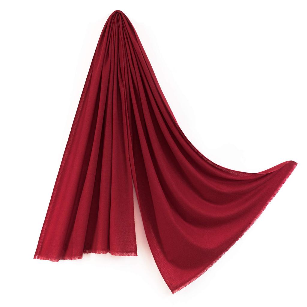 Cashmere Large Stole in Gift Wine 70x200cm [Pashmina Collection] 100% Box, Red,