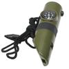 Seven-in-One Survival Whistle: LED Light, Thermometer, Compass, and More