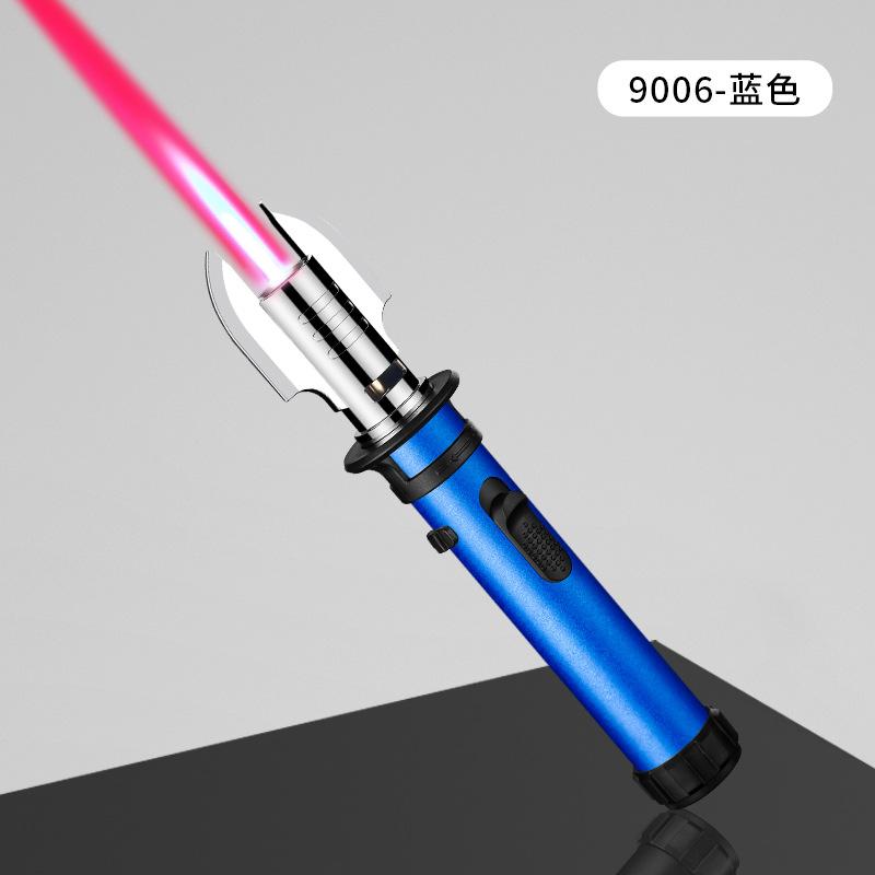 Powerful Windproof High-temperature Lighter with A Red Flame A Metal Body for Outdoor BBQ Cooking and Cigar Accessories