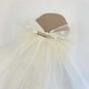 Bow Veil Hair Clip Beads White Bridal Tulle Elegant Girls Head Gauze  Hair Accessories