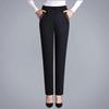 Women's Summer Straight-Leg Elastic-Waist Jeans: Stretch Slimming Trousers for Middle-Aged Moms, Loose-Fit High-Waisted