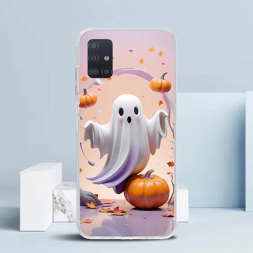 Cute Halloween Ghost Soft Cover for Samsung Galaxy A12 A22 A32 A52 A72 A02S Phone Case Note 20 Ultra 10 S10 Plus A51 A71 A50S A2