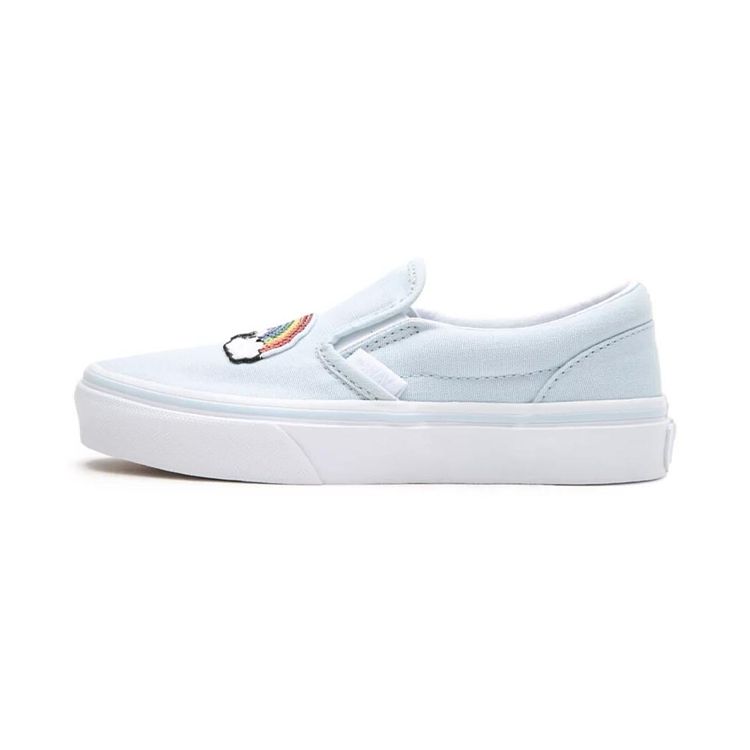 Vans Slip-On Series Low Top Kids Skate Shoes Light Blue Rainbow Kids Sneaker VN0A4BUT34C