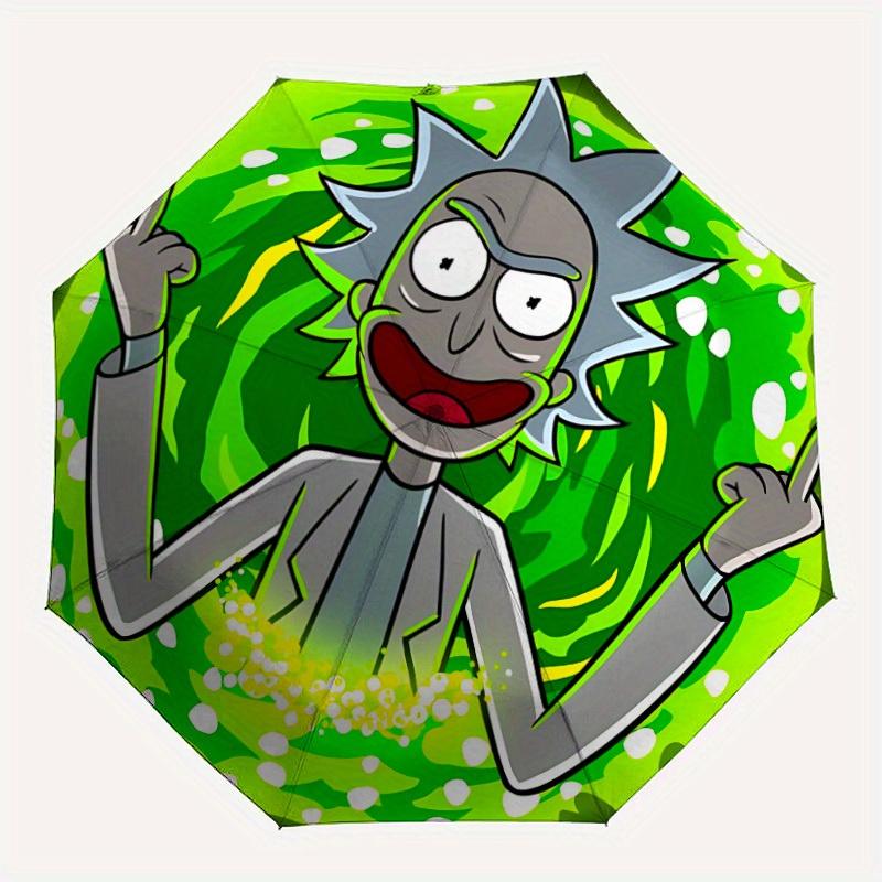 

1pc Rick Sanchez, Portal Self-Folding Umbrella, 8-Bone Compact Travel Umbrella, Durable Plastic And Iron Frame121