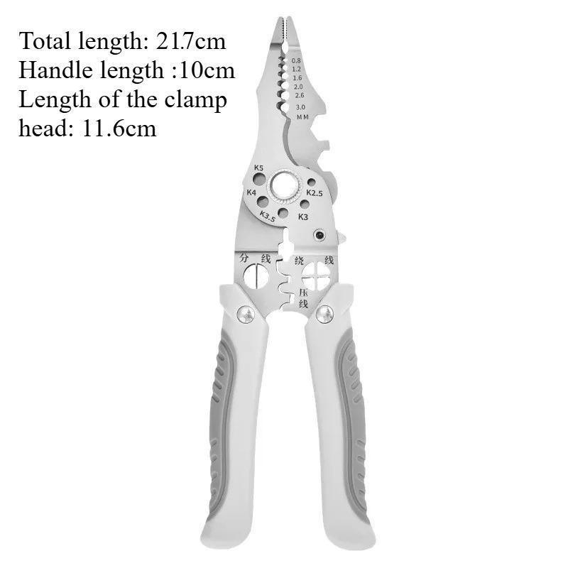Industrial Grade Stainless Steel Multi-Tool: Professional Electrician's Wire Cutter & Stripper, Pliers for Wiring, Cutting