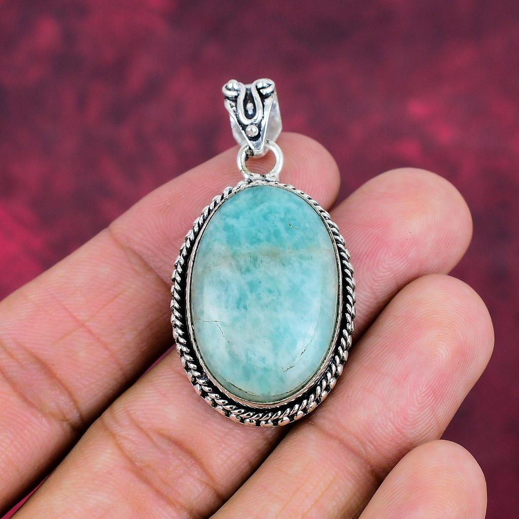 Amazonite Pendant, 925 Solid Sterling Silver Pendant Handmade Gemstone Jewelry, Gifts For Wife Brand New Pendant