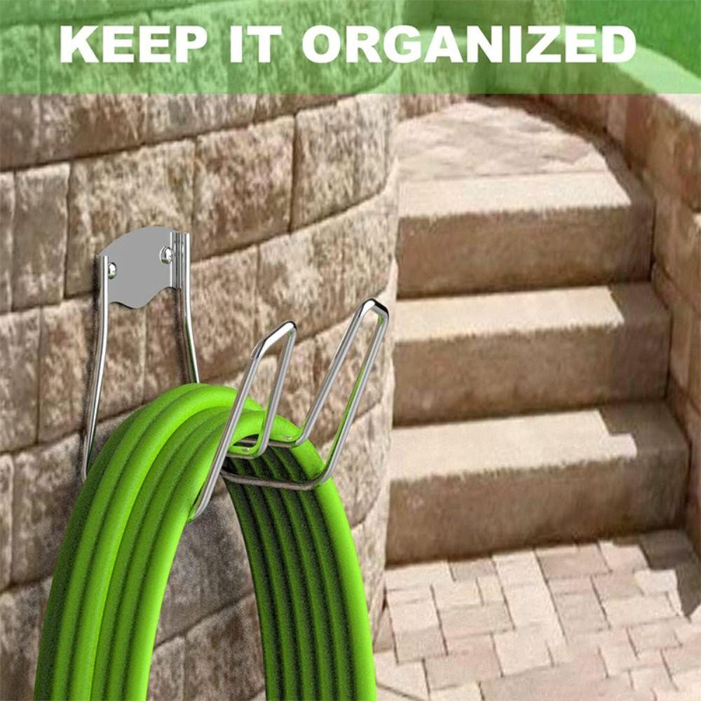 Rust-Proof Garden Storage Rack Silver Finish Garden Hose Hanger Water Pipe Organization  Garden Use