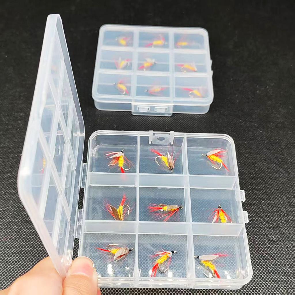 Fliegenfischen Fliegen 18 Stück - 2 Boxen Bundle 2 verschiedene Stile Nassfliegen Köder zum Fangen von Fischen wie Forelle/Barsch etc. in Süßwasser