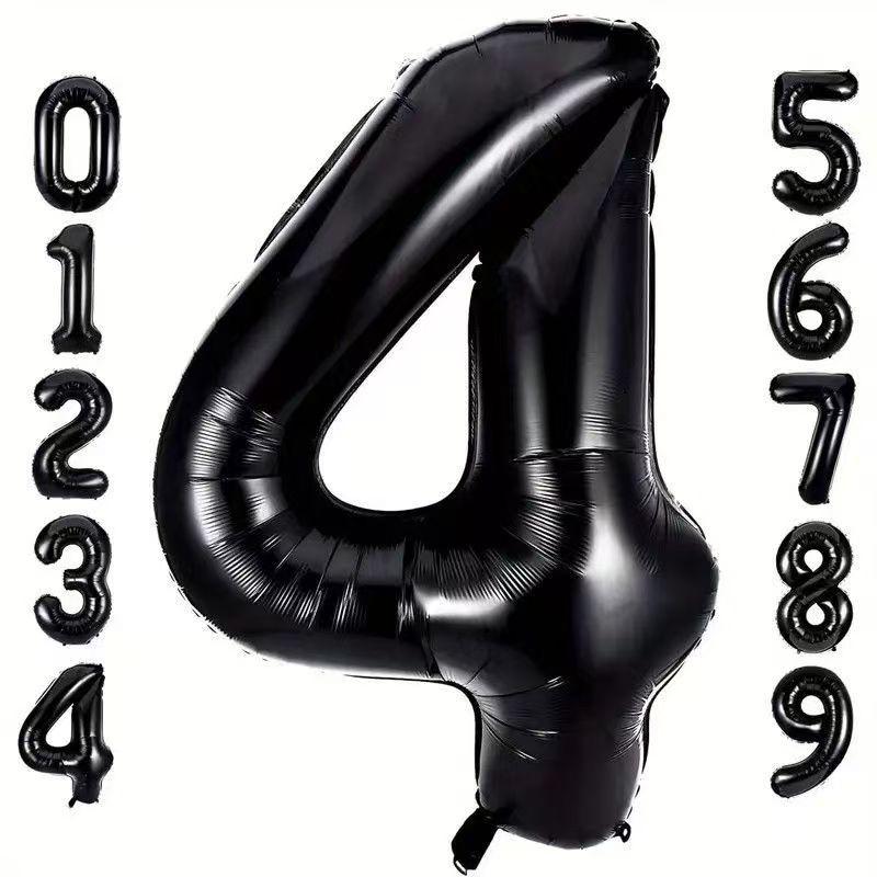 32-inch Black Aluminum Foil Balloons for Birthday Party Decorations