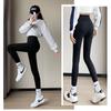 [Yubi] Fleece lining leggings ladies Fleece-lined pants stretch 9/4 length pants back boa Fluffy slim tights spats bottoms high waist winter autumn