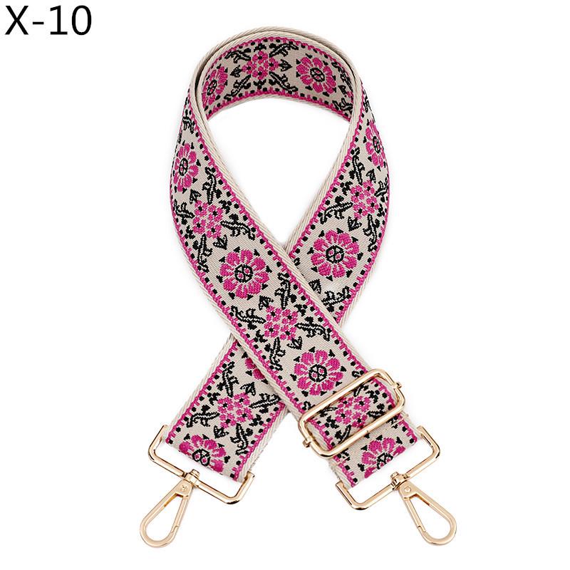 Nastavitelný žakárový ramenní popruh v etnickém stylu pro dámské crossbody tašky