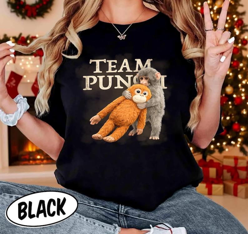 Baby Monkey Punch Shirt Animal Lover Gift Cute Monkey TShirt Team Punch M