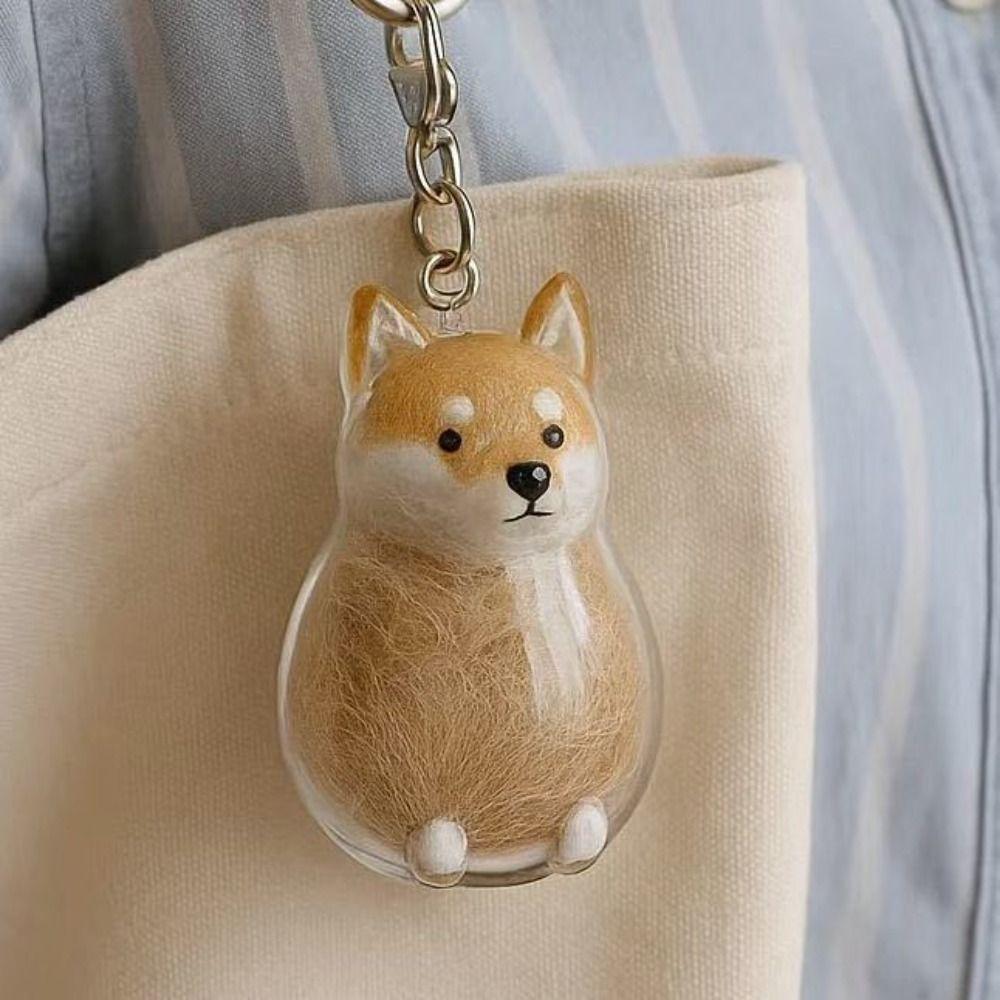 Hair Grooming Dog Hair Storage Box Transparent Puppy Pendants Pet Hair Keychain  Backpack