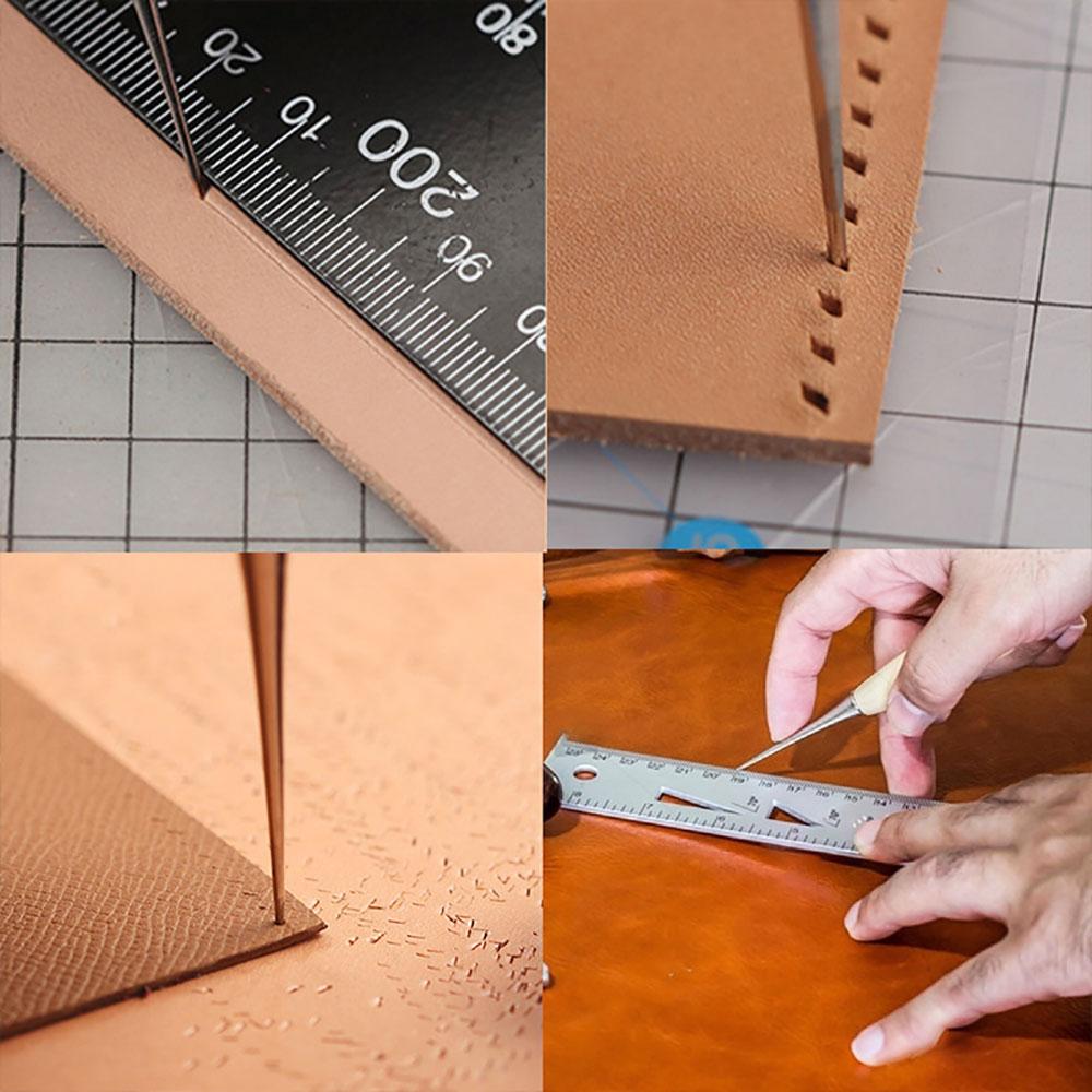Silicone World 2 Stück Holzgriff Ahle DIY Zelt Nähahle Schuhreparaturwerkzeug Handnäher Lederhandwerk Ahle Locheisen Werkzeuge