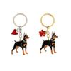 Personalized Doberman Keychain: Fashion Cartoon Alloy Bag Charm Pendant
