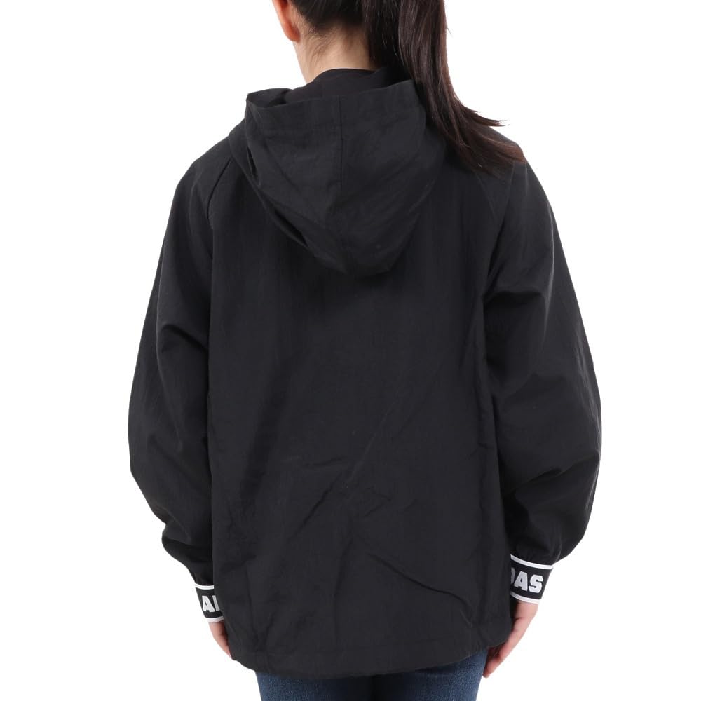 Adidas Dance Woven Windbreaker J130 Jacket, Kids' KOS66, Black/White (IN1904),