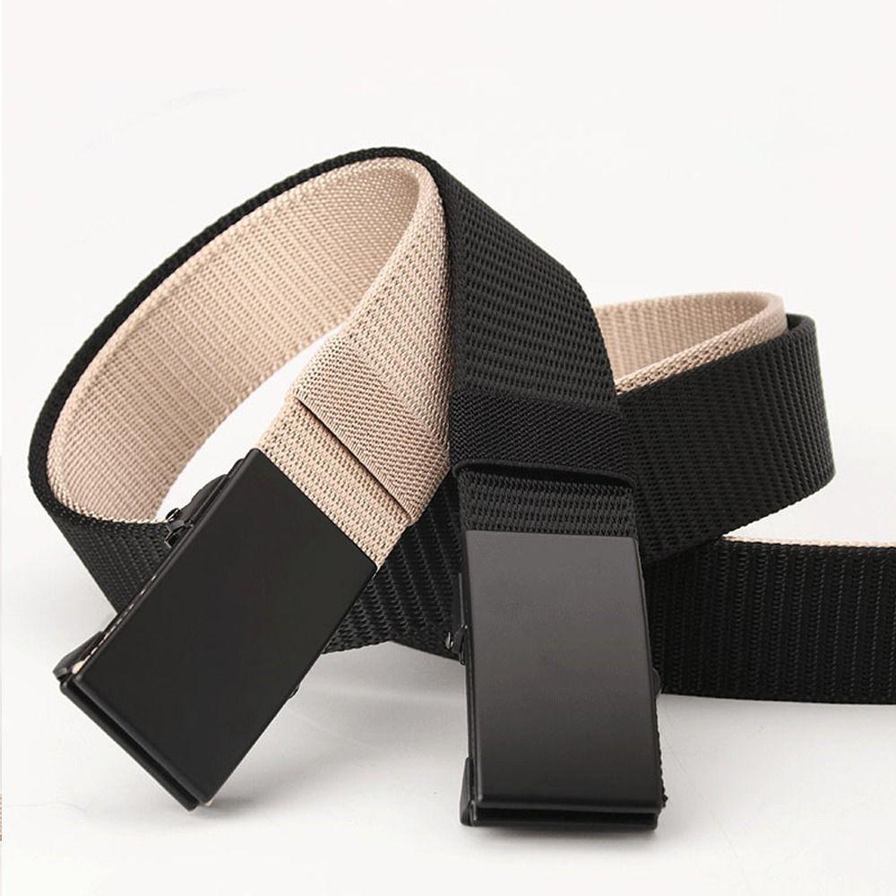 

Простой нейлоновый плетеный ремень в диком стиле, деловой повседневный холщовый ремень, пояс с автоматической пряжкой