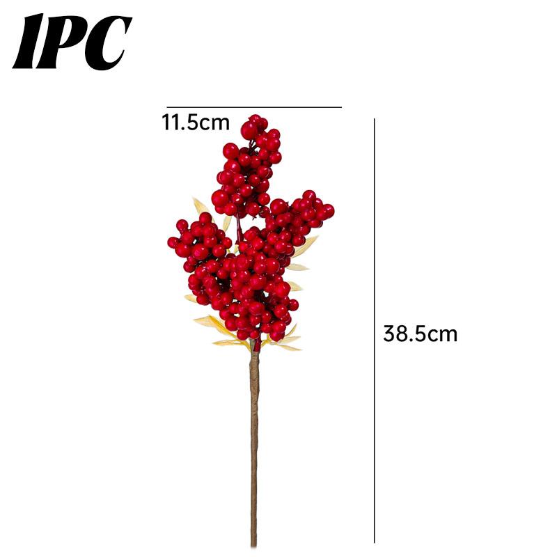 

5/1 шт. Красные искусственные ягоды, рождественские маленькие ягоды, елочные украшения, венки своими руками, ветки ягод, искусственные цветы, украшение для вечеринки