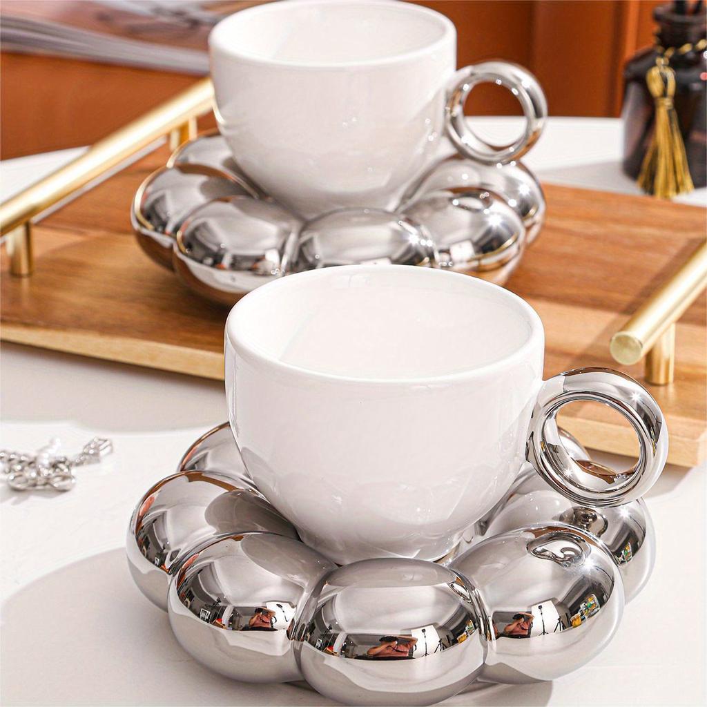 Ceramic Cloud Coffee Mug Sets Creative Makron Flowers Coffee Mug Office Afternoon Tea Cups Kitchen Drinkware Home Accessories