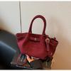 Retro Bucket Bag Women's New Large-capacity Portable Pleated Bag Versatile Shoulder Messenger Bag